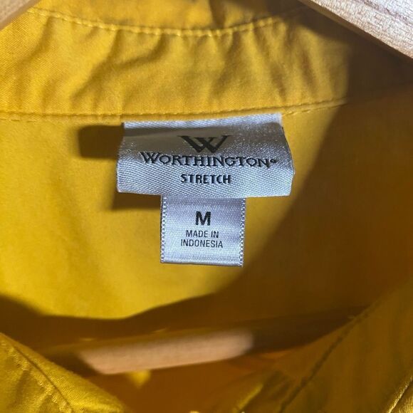 ‎Worthington yellow button down shirt - Picture 4 of 7
